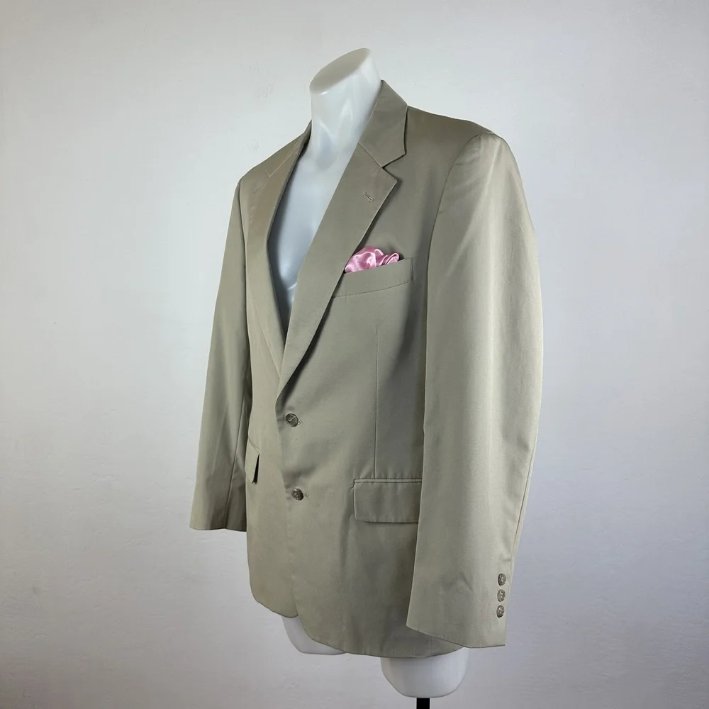 Brooks Brothers Beige Single Breasted Blazer Jacket Size 42R